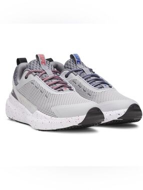 UFC Men's Light Gray Mesh Training Sneakers with Red & Blue Accents